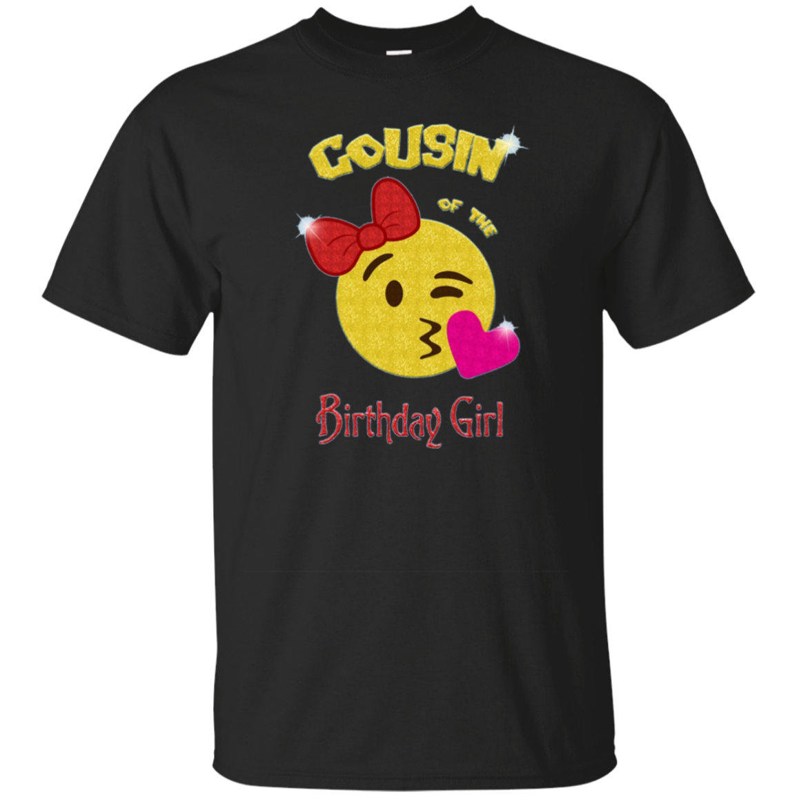 Cousin of the Birthday Girl Emoji Birthday Party Tee Shirt