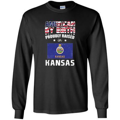 American By Birth Proudly Raised In Kansas Flag Shirt