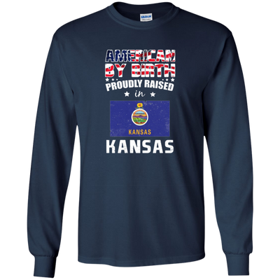 American By Birth Proudly Raised In Kansas Flag Shirt