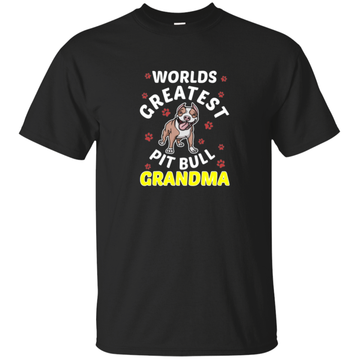 Funny Worlds Greatest Pitbull Grandma T-shirt Dog Lover Pink