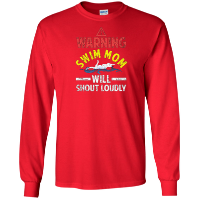 Funny Warning Swim Mom Will Shout Loudly T-shirt Meme Gift